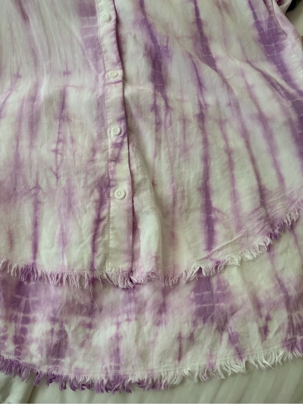 cloth & stone Anthropology Lilac & White Tie-Dye Button-Down Shirt - Women - Picture 5 of 7